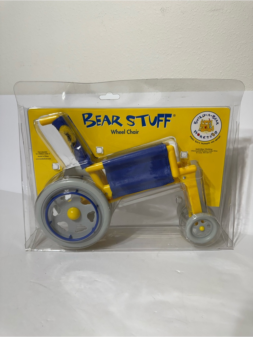 New Build-A-Bear wheelchair Blue and Yellow